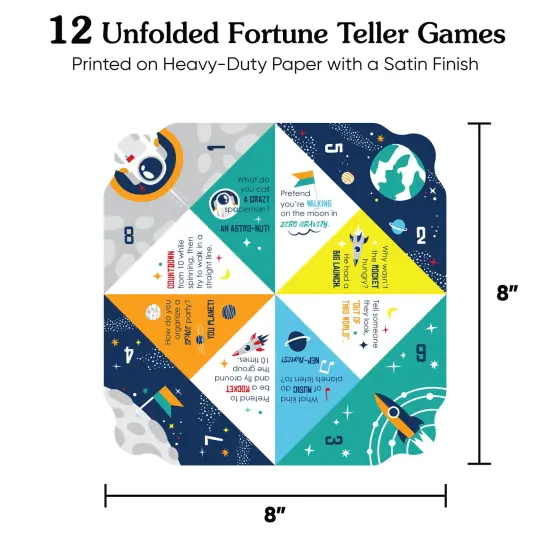 Big Dot of Happiness Blast Off to Outer Space - Rocket Ship Baby Shower or Birthday Party Cootie Game - Jokes and Dares Fortune Tellers - Set of 12 {5}