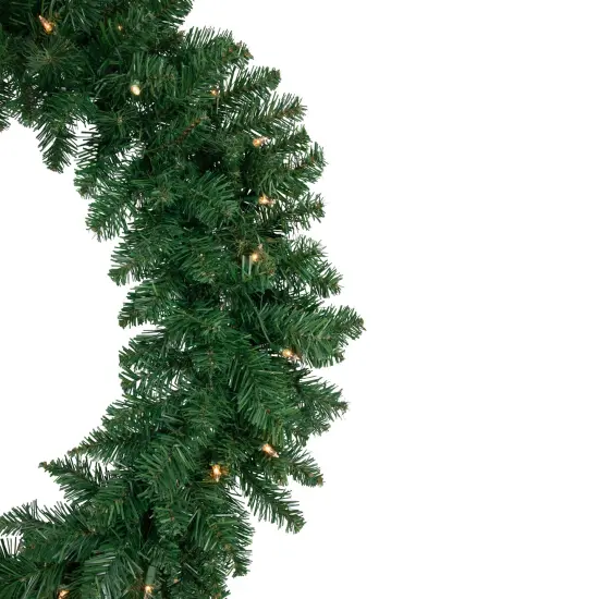 Northlight Pre-Lit Everett Pine Artificial Christmas Wreath - 36" - Clear Lights Green {5}