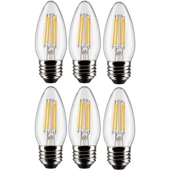 3Pk - Satco 4w B11 LED 3000K Medium Base Dimmable - 40w equiv Warm White {3}