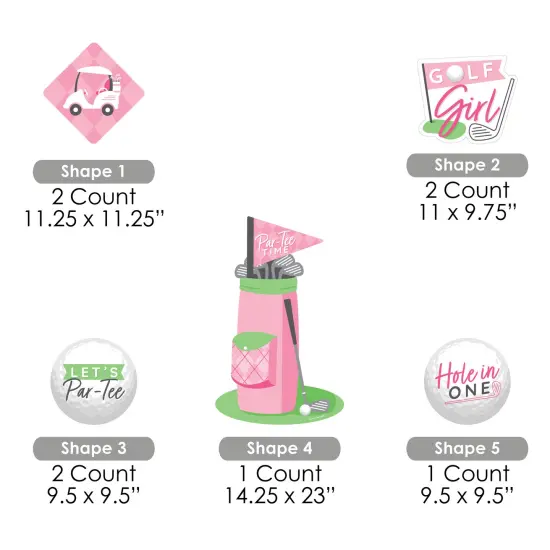 Big Dot of Happiness Golf Girl - Yard Sign and Outdoor Lawn Decorations - Pink Birthday Party or Baby Shower Yard Signs - Set of 8 {7}