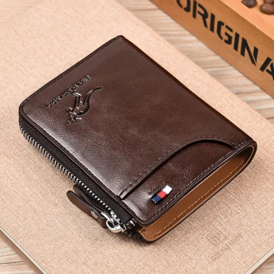 Kitcheniva Mens Leather Wallet RFID Blocking Credit Card ID Holder Brown {1}