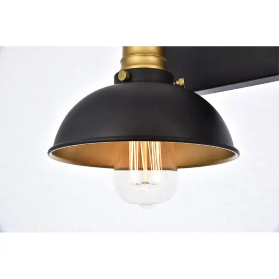 Anders Collection Wall Sconce D27 H8.3 Lt:3 Black and Brass Finish {5}