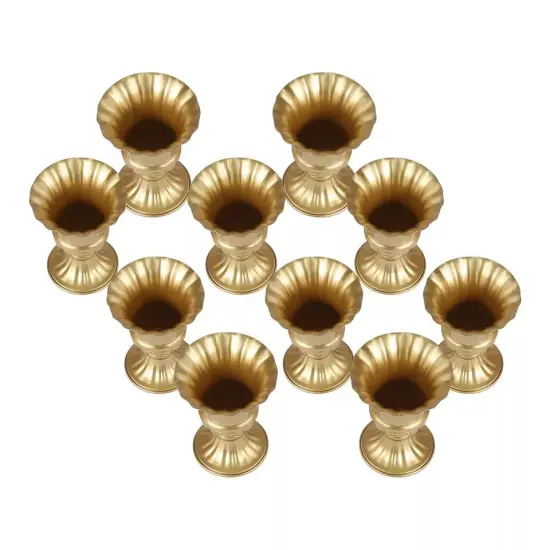 10 Pcs 6.3" Tall Trumpet Vase Metal Flower Holder Wedding Party Centerpieces {2}