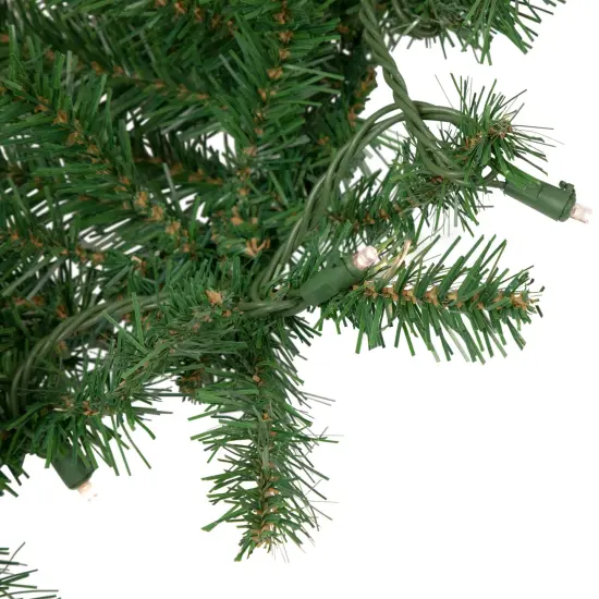 Northlight Pre-Lit Winona Fir Artificial Christmas Garland - 9' x 12" - Warm White LED Lights Green {4}
