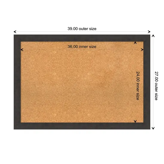 Rustic Plank Narrow Framed Corkboard, Natural Cork Espresso {3}