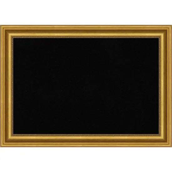 Parlor Framed Corkboard, Black Cork Parlor Gold {1}