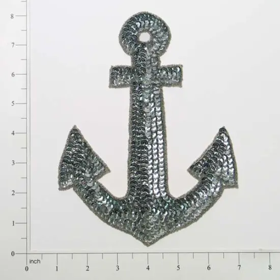 Anchor Sequin Applique/Patch Silver {1}