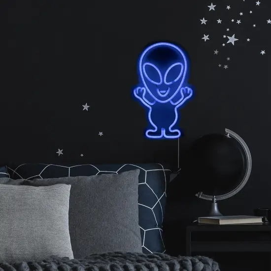 Northlight LED Alien Neon Lighted Wall Art - 16.75" Blue {4}