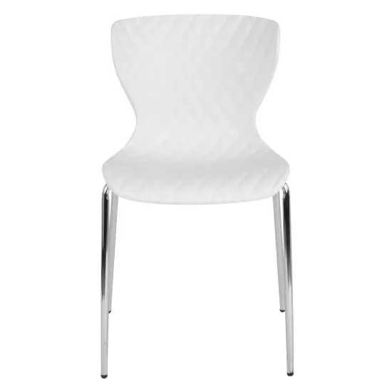 Emma and Oliver Contemporary Design Accent Dining Plastic Stack Chair White {3}