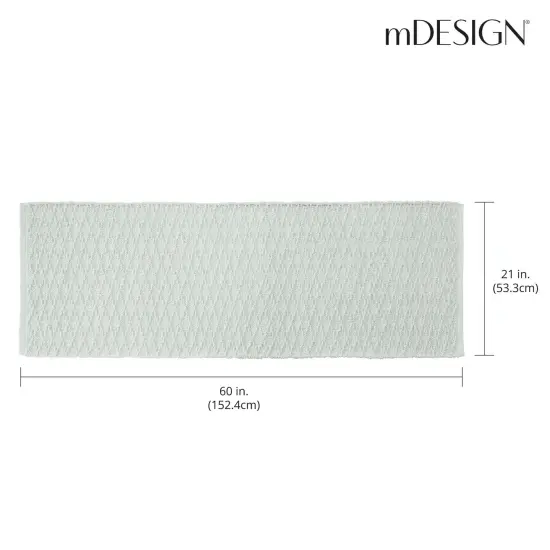mDesign Bathroom Cotton Rectangular Rug, Long Runner, 60" x 21" {3}