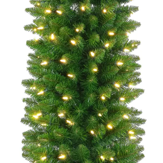 Slim Pencil Christmas Tree Prelit Clear LED - Artificial - HOLIDAY TREE {4}