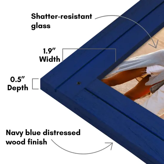 Americanflat Picture Frame - Rustic Picture Frame with Textured Engineered Wood, Shatter Resistant Glass and Easel Back - Horizontal and Vertical Display {9}