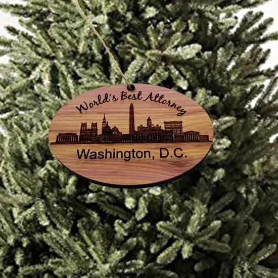 worlds Best Attorney Washington DC- Cedar Ornament {3}