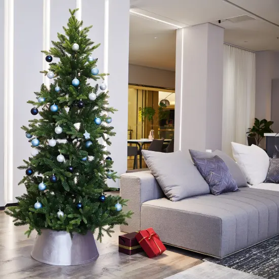 Northlight 22" Silver Velvet Christmas Tree Collar {3}