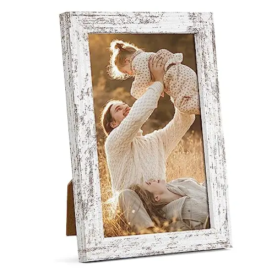 4 x 6 Picture Frames,Rustic Distressed White Photo Frame Collage for Wall Decor Mounting or Table Display,Ideal Gift to Family and Friends {1}