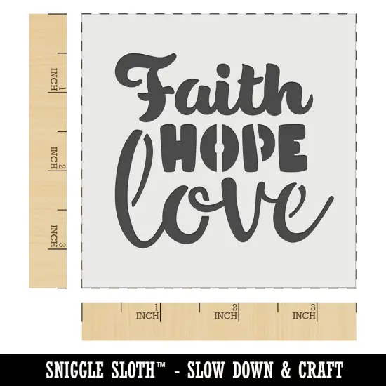 Faith Hope Love Wall Cookie DIY Craft Reusable Stencil {5}