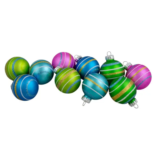 Northlight Matte Glass Christmas Ball Ornaments - 1.5" (40mm) - Multicolor - 10ct {1}