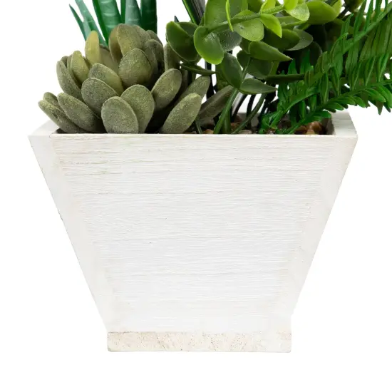 Northlight Artificial Orchid with Succulent Plants - 13" - Dark Pink {6}