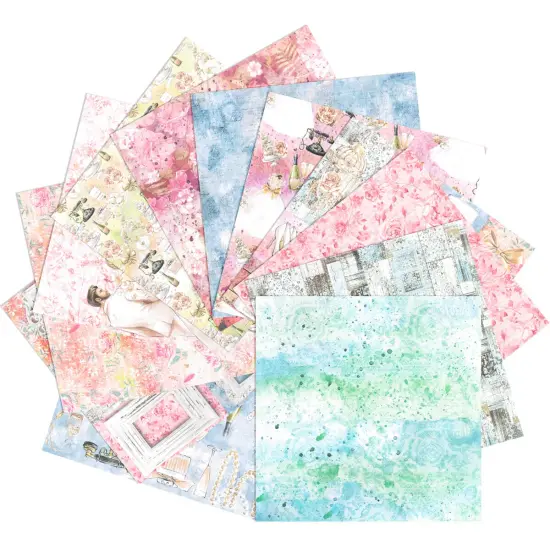 Wrapables 6x6 Decorative Single-Sided Scrapbook Paper for Arts & Crafts Projects, Scrapbooking, Card-Making Wedding {4}