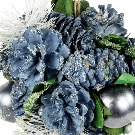 Northlight Frosted Pinecone and Berries Christmas Ball Ornament - 5.5" - Blue {4}