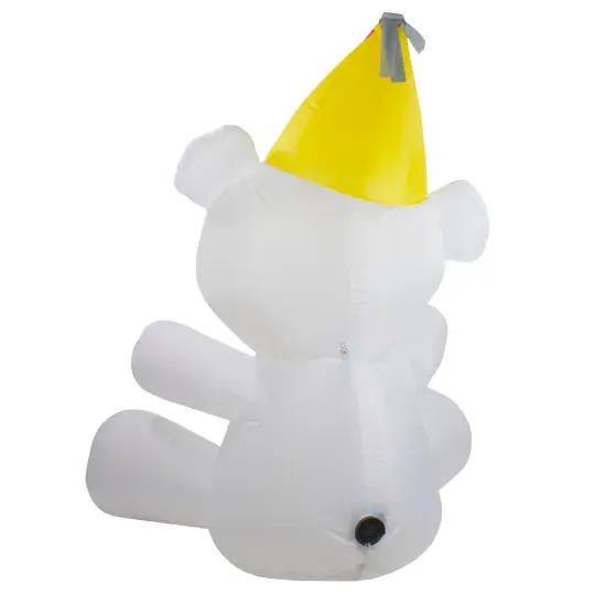 Northlight LED Lighted Inflatable Happy Birthday Bear Outdoor Decoration - 4' White {6}