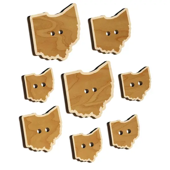 Ohio State Silhouette Wood Buttons for Sewing Knitting Crochet DIY Craft {7}
