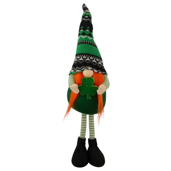 Northlight 19" Green and Black Leprechaun Girl Gnome Standing St Patrick's Day Figure {1}