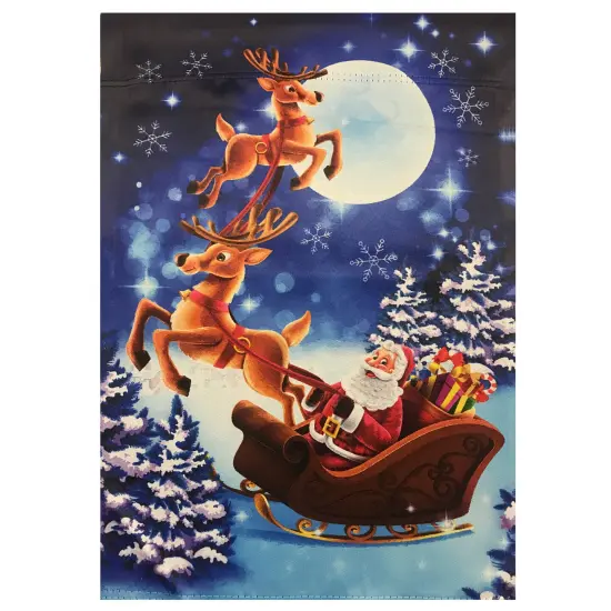 Northlight Sleigh-Riding Santa Christmas Outdoor Garden Flag - 18" x 12.5" Blue {3}
