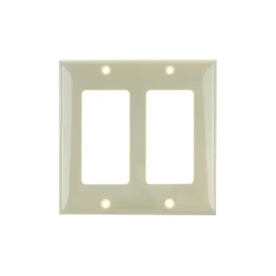 SUNLITE 2 Gang Decorative Plate Ivory Color E302I {1}