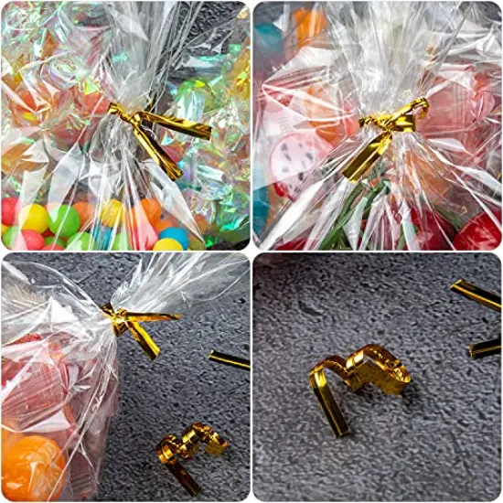 300 Pieces Cellophane Treat Bags with Ties, Clear Goodie/Gift Bags For Candy, Cookie, Party Favor, Packaging, 6X9 5X7 4X6 {6}