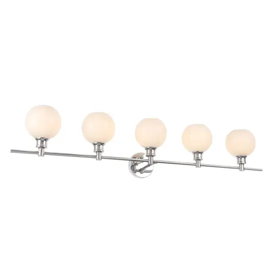 Collier 5 light Chrome and Frosted white glass Wall sconce {4}