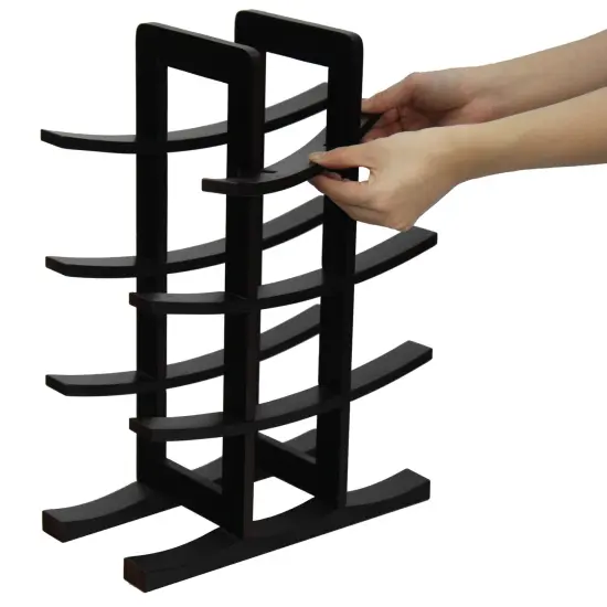 Oceanstar 12-Bottle Dark Espresso Bamboo Wine Rack Black {6}