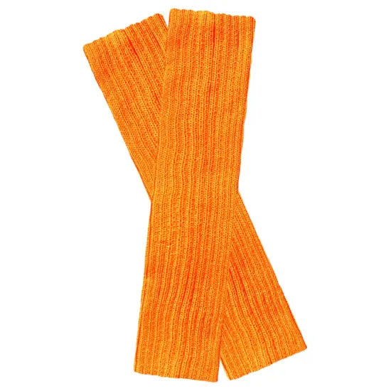 Wrapables 80's Style Neon Fluorescent Ribbed Leg Warmers Orange {1}