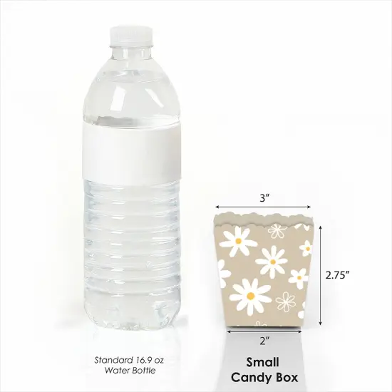 Big Dot of Happiness Tan Daisy Flowers - Party Mini Favor Boxes - Floral Party Treat Candy Boxes - Set of 12 {4}
