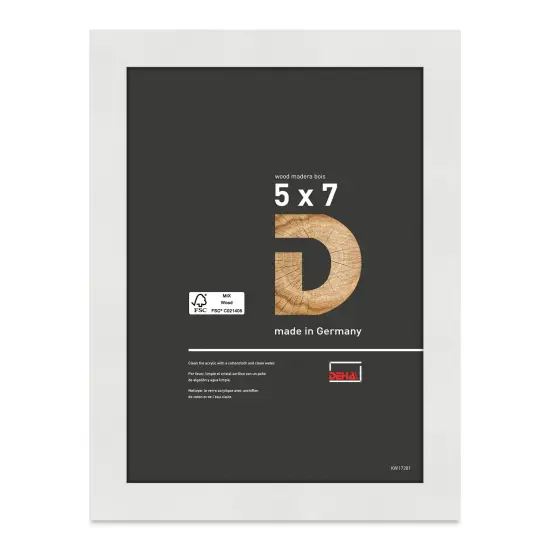 Deha Design Fontana Wood Frame - with Easel Back, White, 5" x 7" {1}