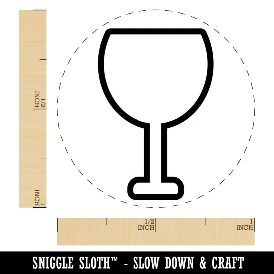 Wine Glass Outline Self-Inking Rubber Stamp for Stamping Crafting Planners Green {1}