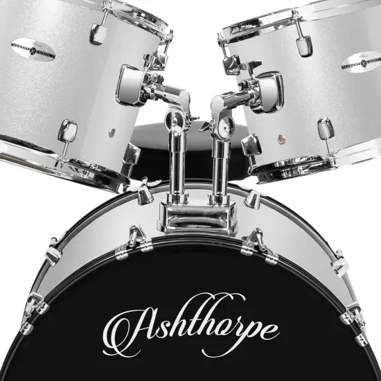 Ashthorpe 5-Piece Full Size Adult Drum Set with Remo Heads & Premium Brass Cymbals - Complete Professional Percussion Kit with Chrome Hardware {4}