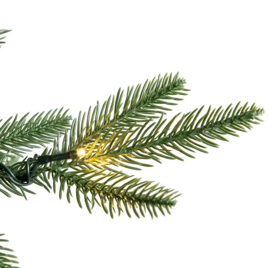 Northlight Real Touch&trade;️ Pre-Lit Full Hudson Fir Artificial Christmas Tree - 9' - Warm White LED Green {7}