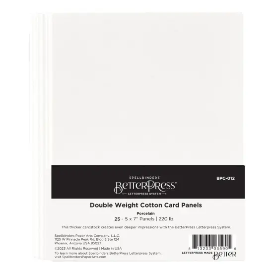 Spellbinders BetterPress Letterpress A7 Double Weight Panels-Porcelain 25/Sheets {1}