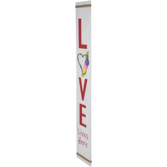 Northlight 39.25" "Love Lives Here" Wooden Valentine's Day Porch Board Sign Decoration White {6}