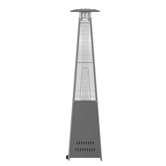 Merrick Lane Stainless Steel Pyramid Shape Portable Outdoor Patio Heater - 7.5 Feet Tall Slate Gray {4}