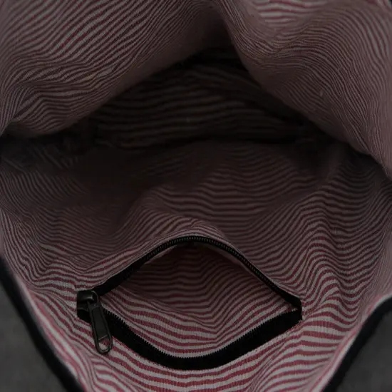 Red and Grey Quilted Canvas Shoulder Bag w/Leather Handle {4}