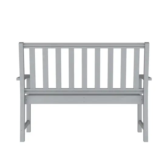 Merrick Lane Cressly All Weather Recycled HDPE Bench for Indoor and Outdoor Use White {10}
