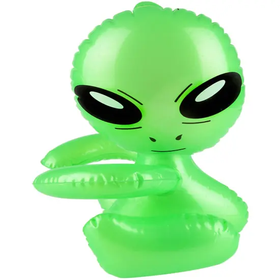 12.5" Green Inflatable Martian Baby Alien Prop Toy Decoration {1}