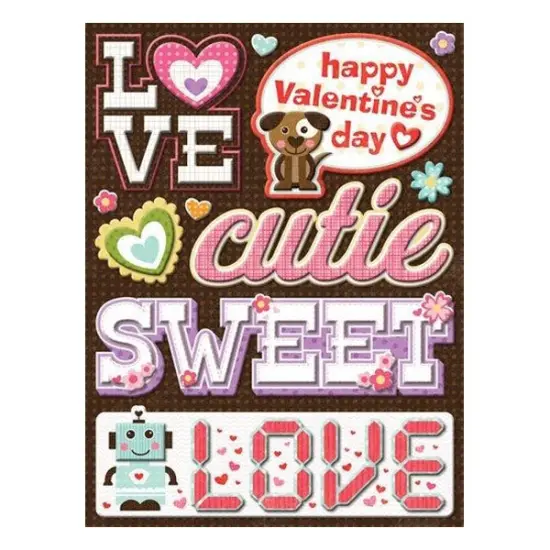 K & Company Ka-Zoo Words Adhesive Chipboard Dimensional Stickers {1}