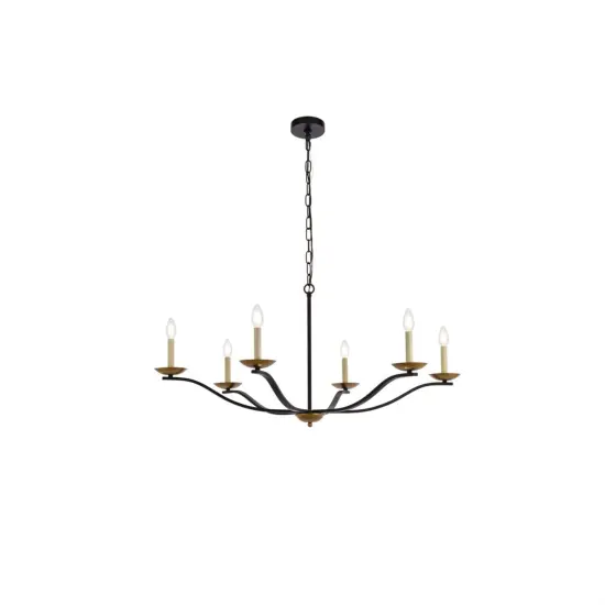 Trey 42 inch pendant in black and brass {1}