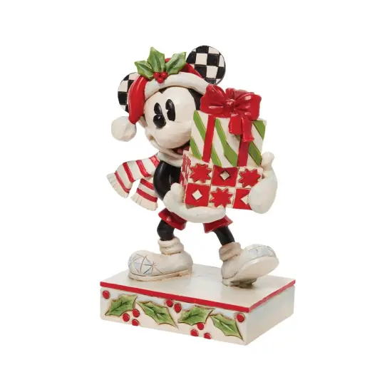 Department 56 Dept 56 Mickey with Stacked Presents Christmas Figure Black {3}