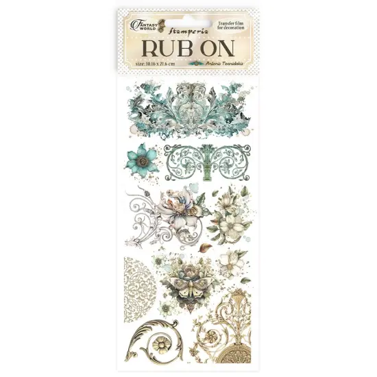 Stamperia Rub-On 4"X8.5"-Sir Vagabond In Fantasy World Flowers An {1}