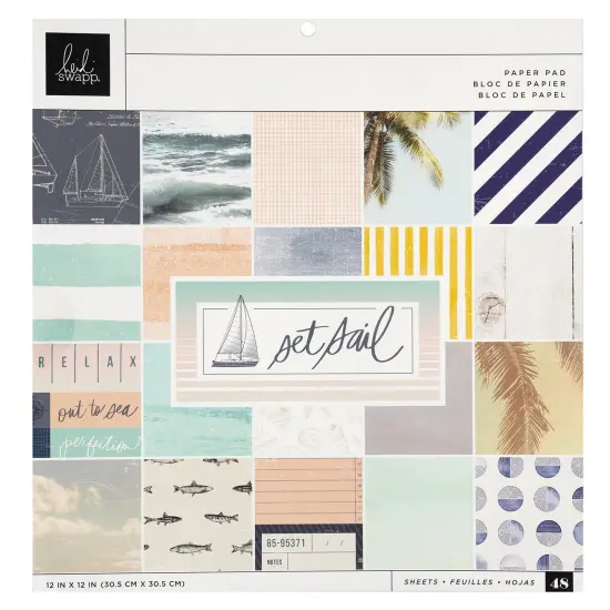 Heidi Swapp Single-Sided Paper Pad 12"X12" 48/Pkg-Set Sail {1}