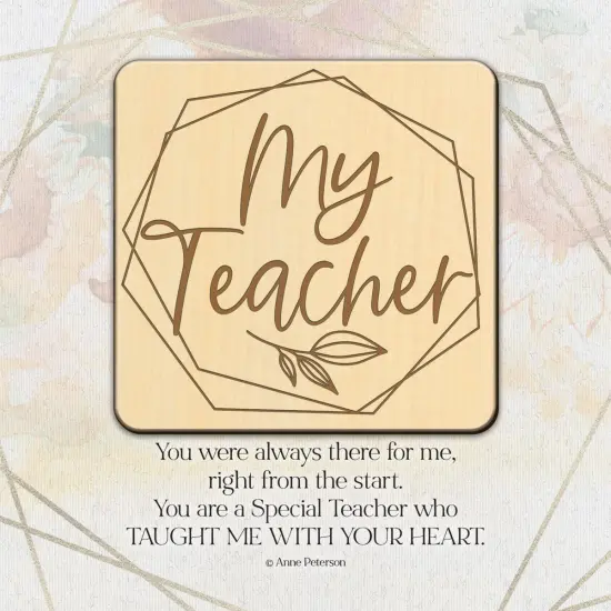 Dexsa My Teacher Meadow Wood Plaque 6 inches x 6 inches {3}